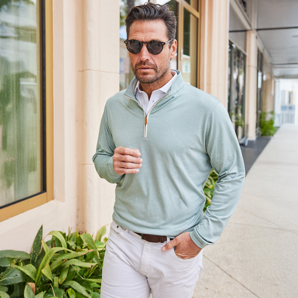 Palm Pima Blend Quarter Zip Mint