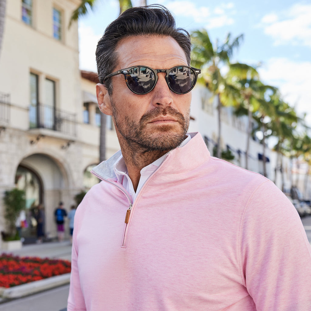 Palm Pima Blend Quarter Zip Pink