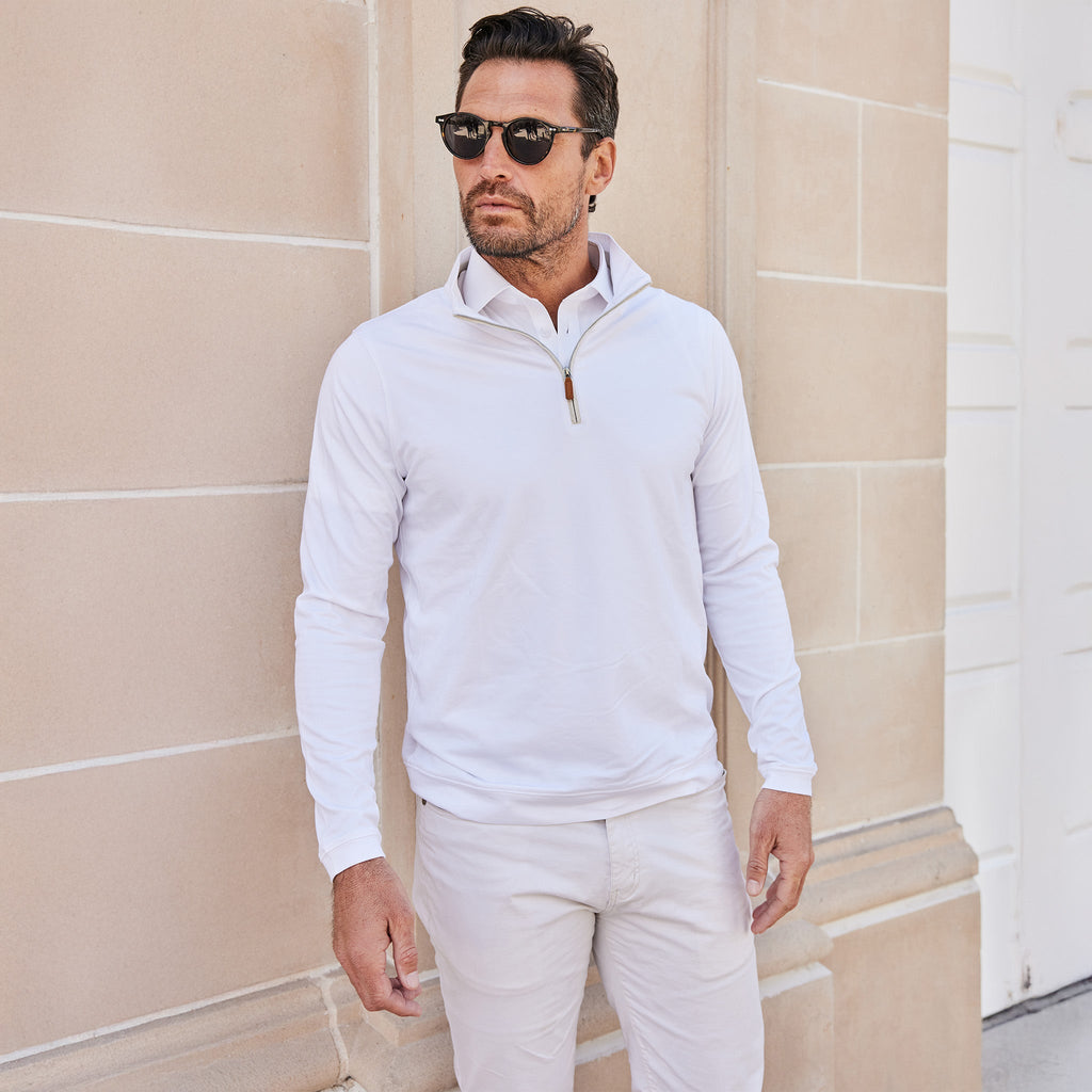 Palm Pima Blend Quarter Zip White