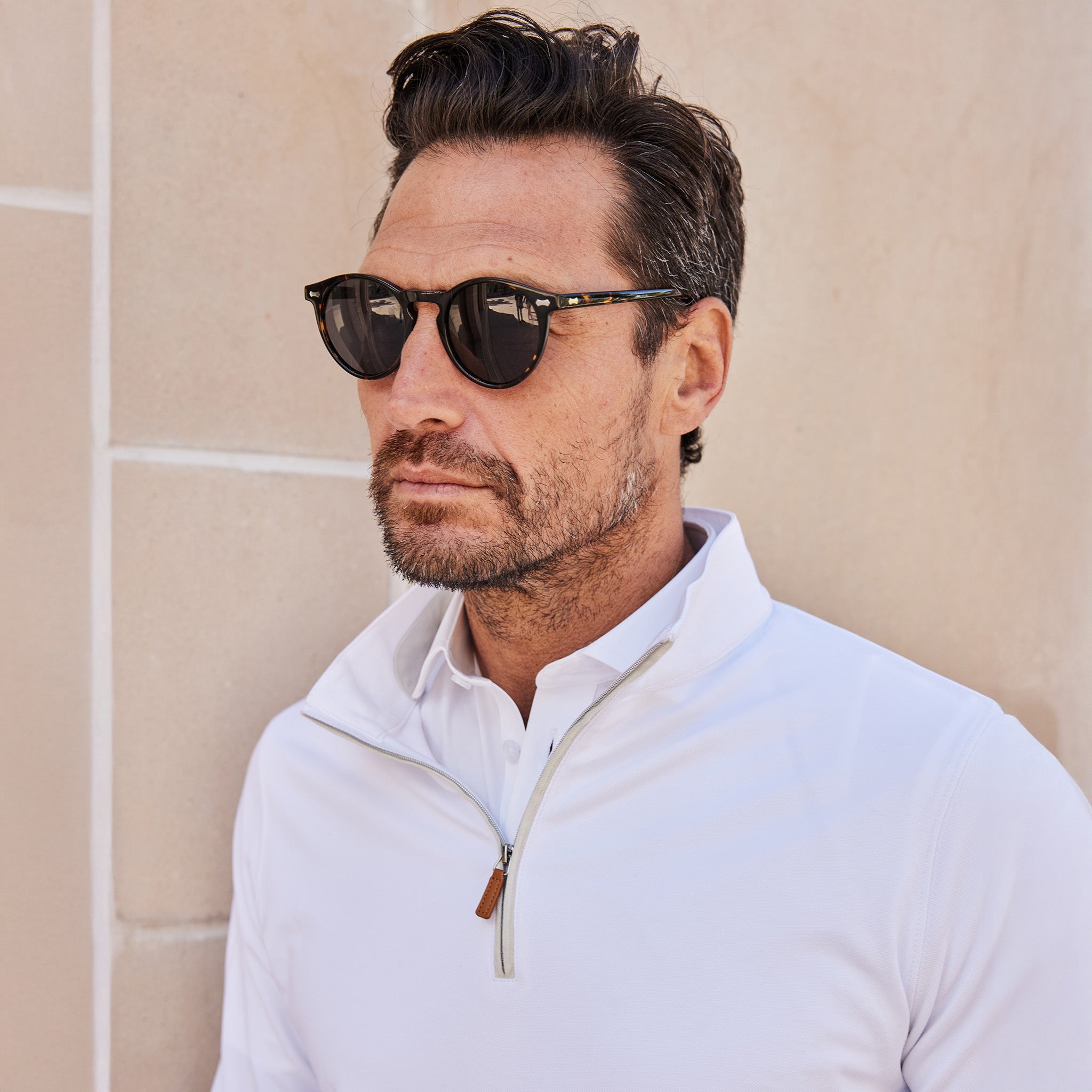 Palm Pima Blend Quarter Zip White