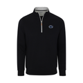 Penn State Heather Cloud Cotton Quarter Zip Pullover Black with Light Grey Trim