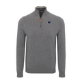 Penn State Grey with Grey Trim Luxury Touch Cotton and Cashmere Quarter Zip Sweater