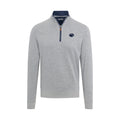 Penn State Heather Cloud Cotton Quarter Zip Pullover Light Grey with Navy Trim