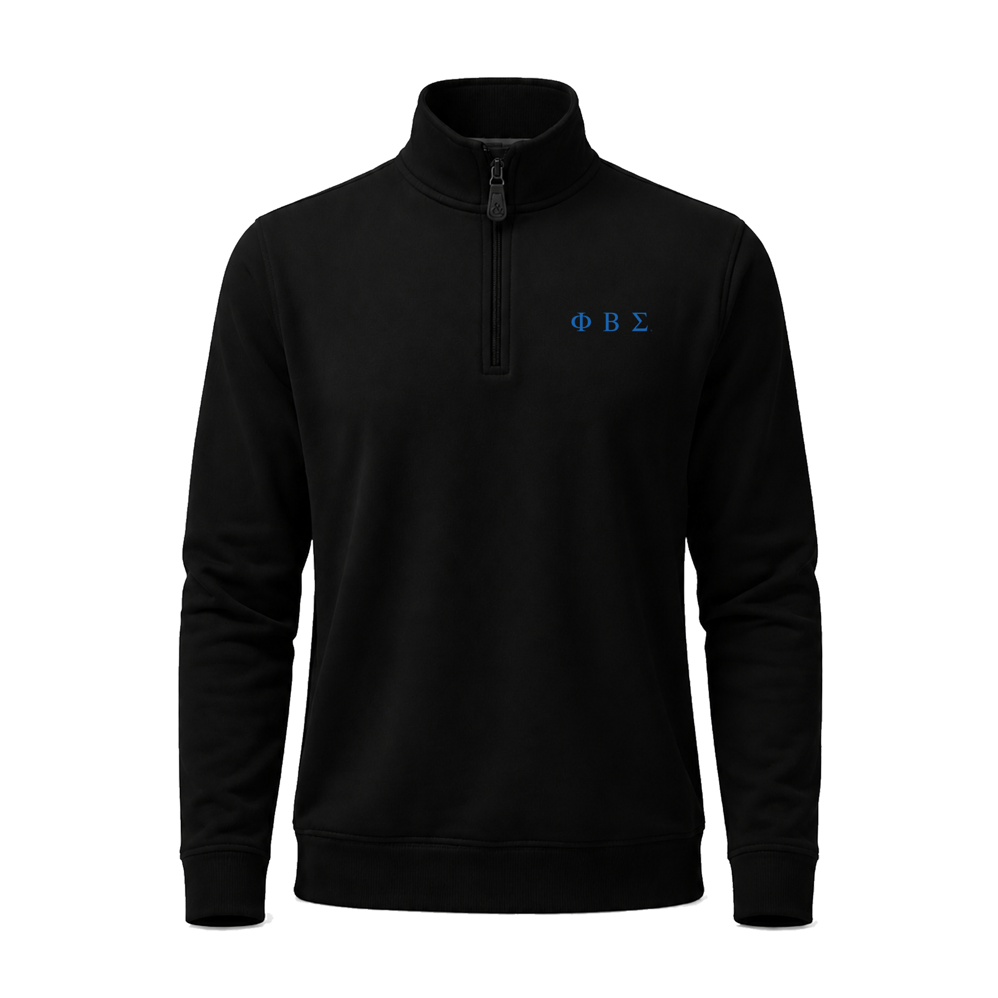 Collars & Co. Phi Beta Sigma Cloud Cotton Quarter Zip Pullover Black