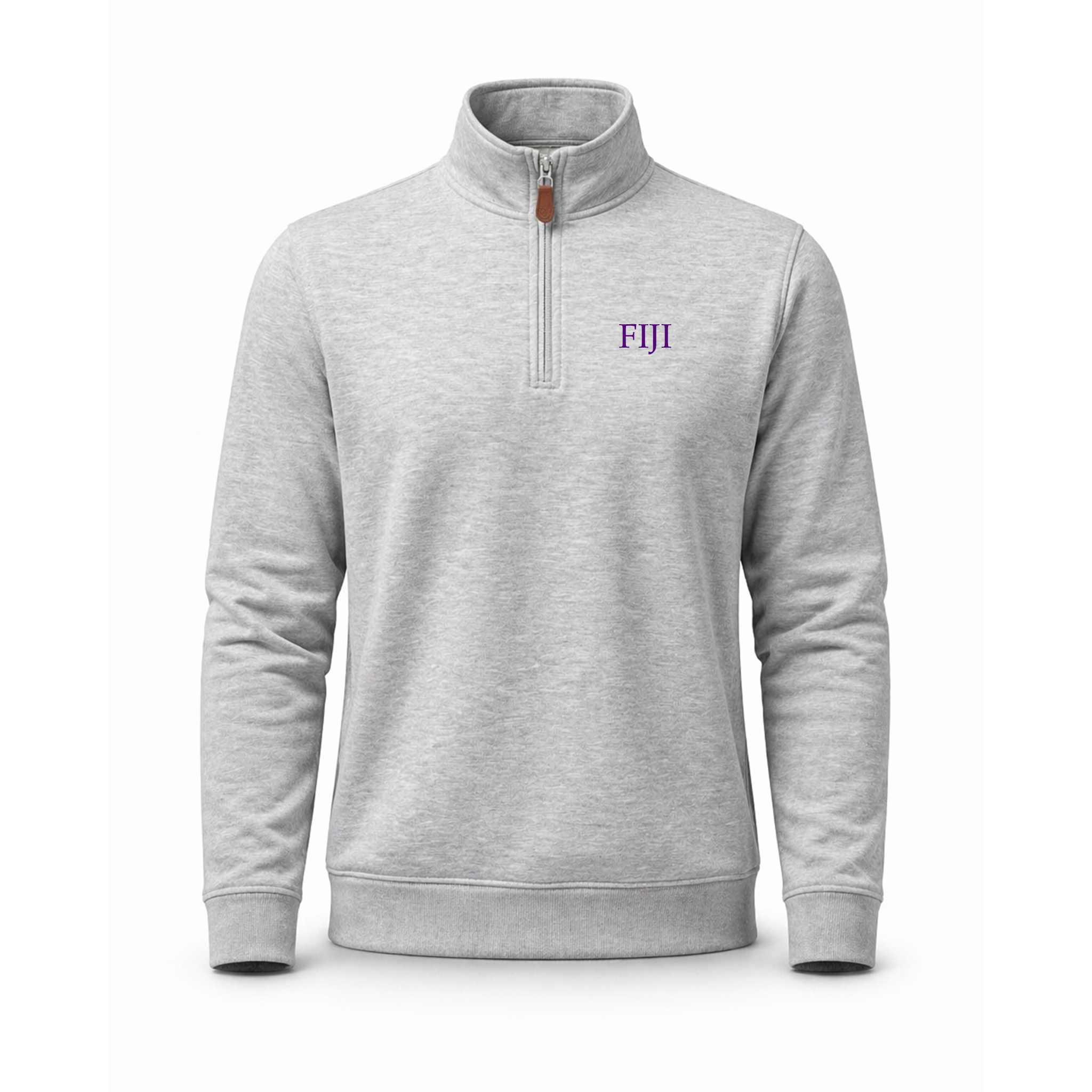 Collars & Co. Phi Gamma Delta Heather Cloud Cotton Quarter Zip Pullover Light Grey