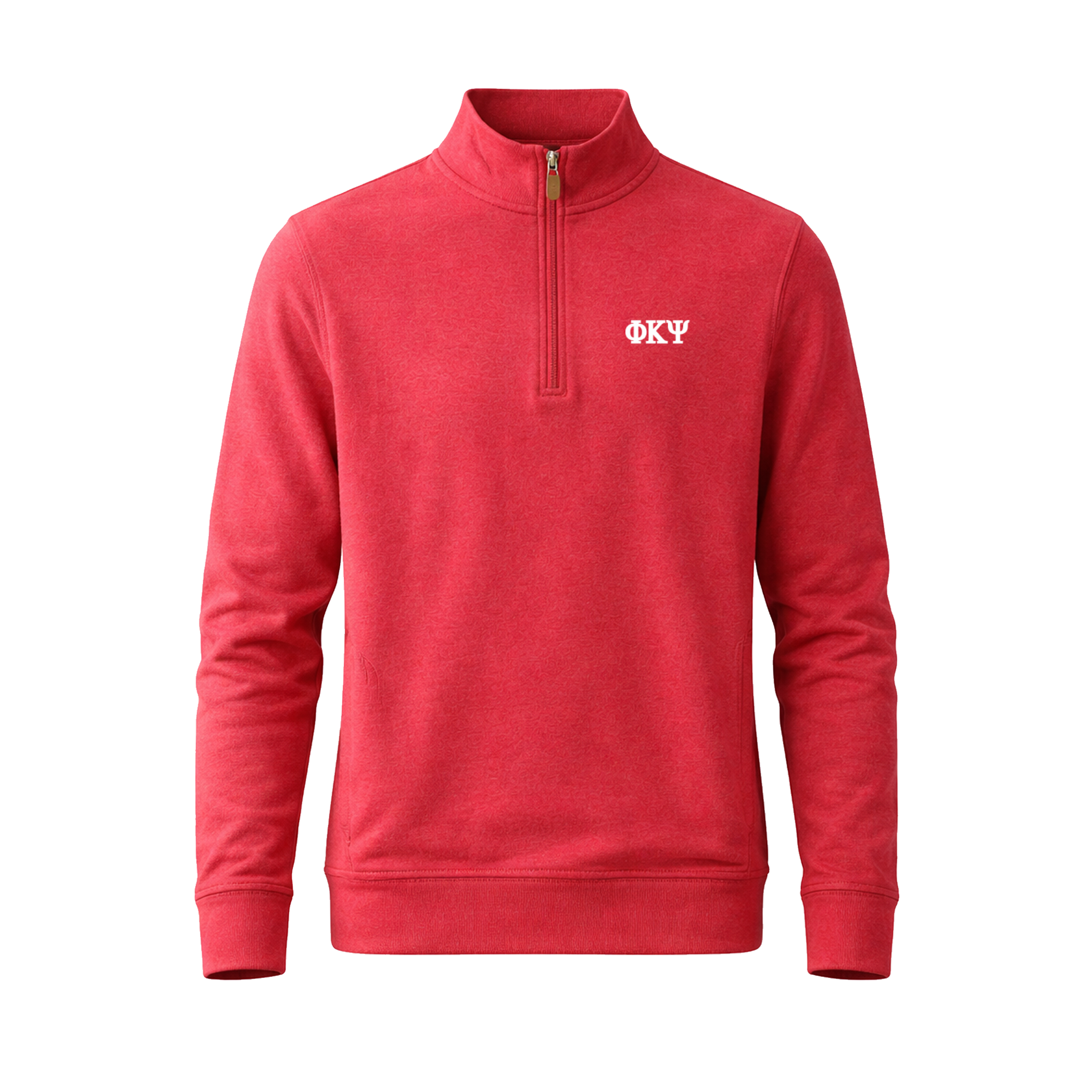 Collars & Co. Phi Kappa Psi Cloud Cotton Quarter Zip Pullover Sunset Red