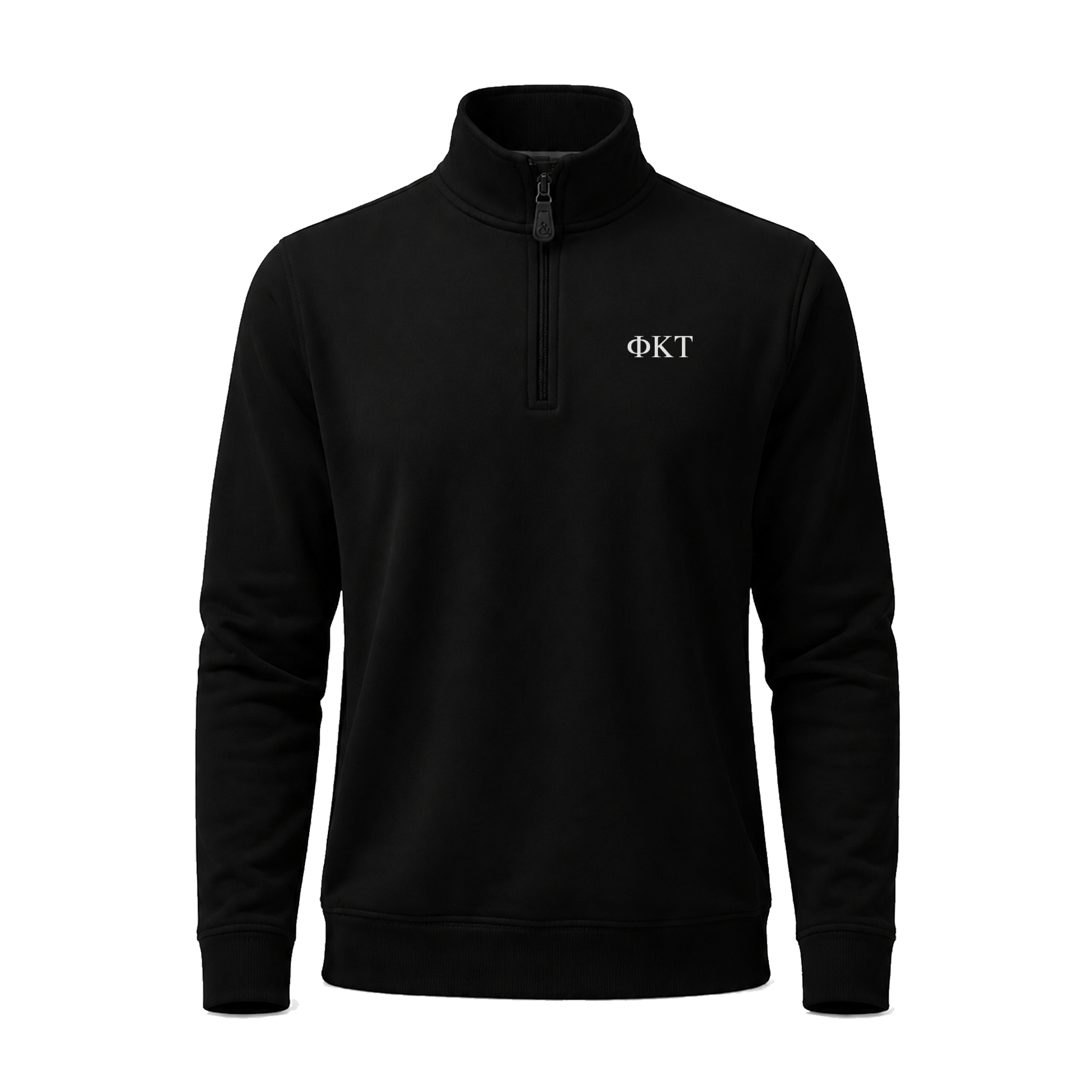 Collars & Co. Phi Kappa Tau Cloud Cotton Quarter Zip Pullover Black