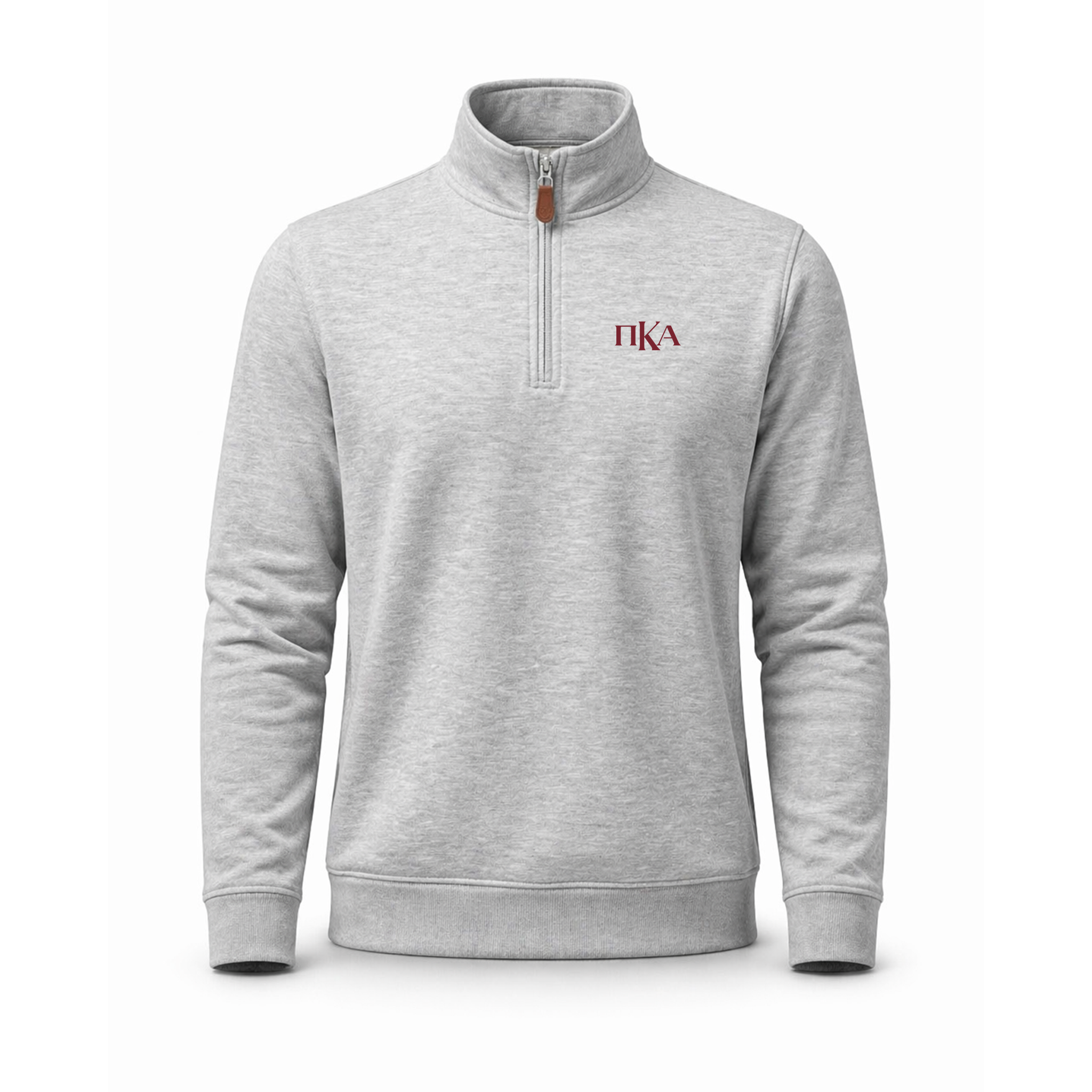 Collars & Co. Pi Kappa Alpha Heather Cloud Cotton Quarter Zip Pullover Light Grey