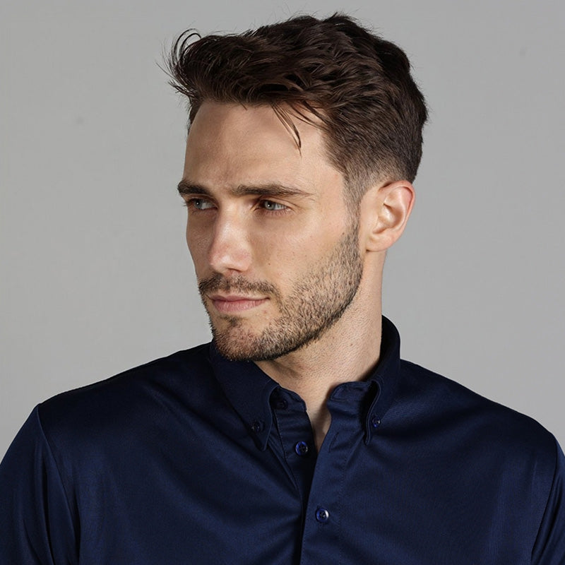 Oxford Button Down Collar Polo Navy Blue