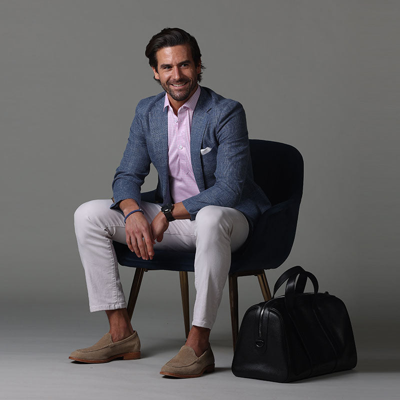 Semi-Spread Collar Polo Pink Gingham Relaxed