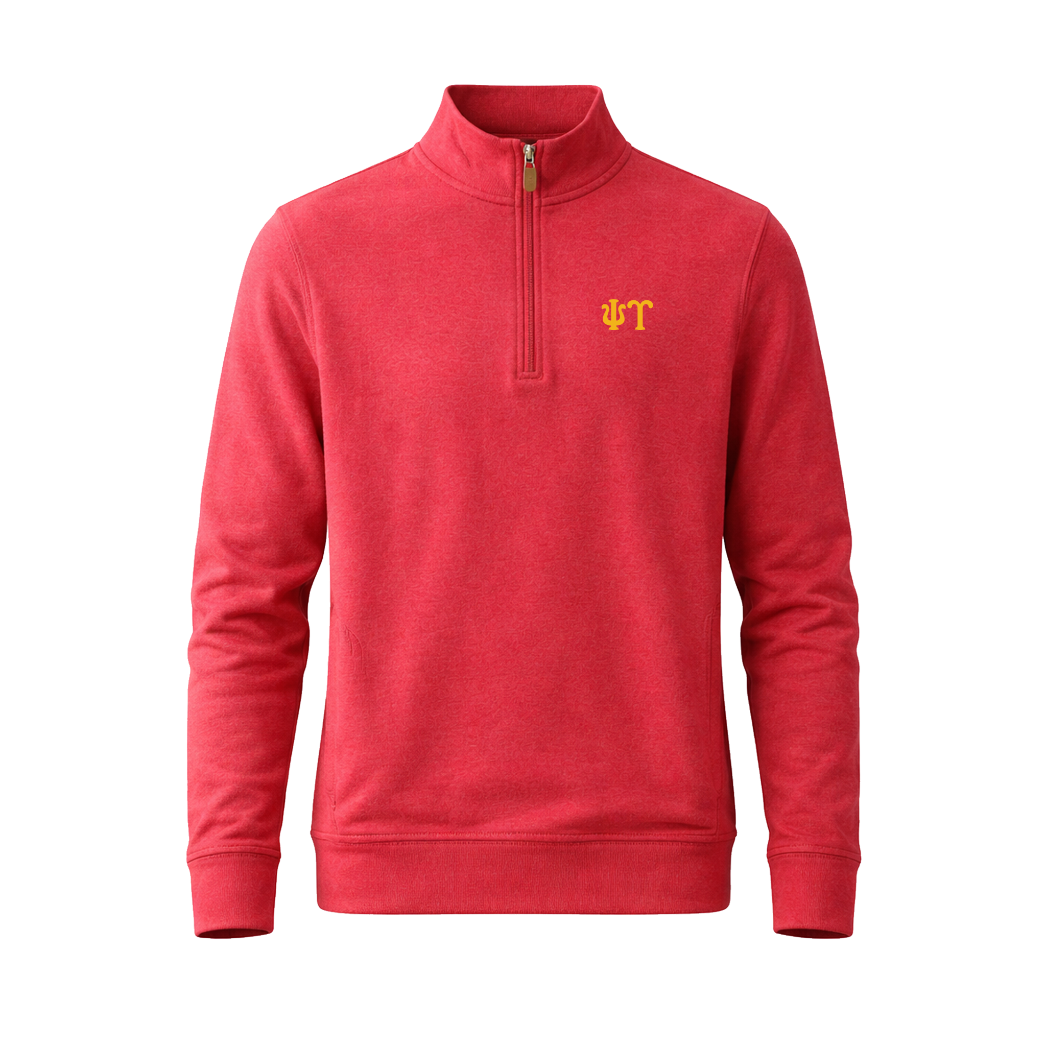 Collars & Co. Psi Upsilon Cloud Cotton Quarter Zip Pullover Sunset Red