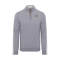 Purdue Grey Melange Cashmere Touch Australian Merino Quarter Zip Sweater