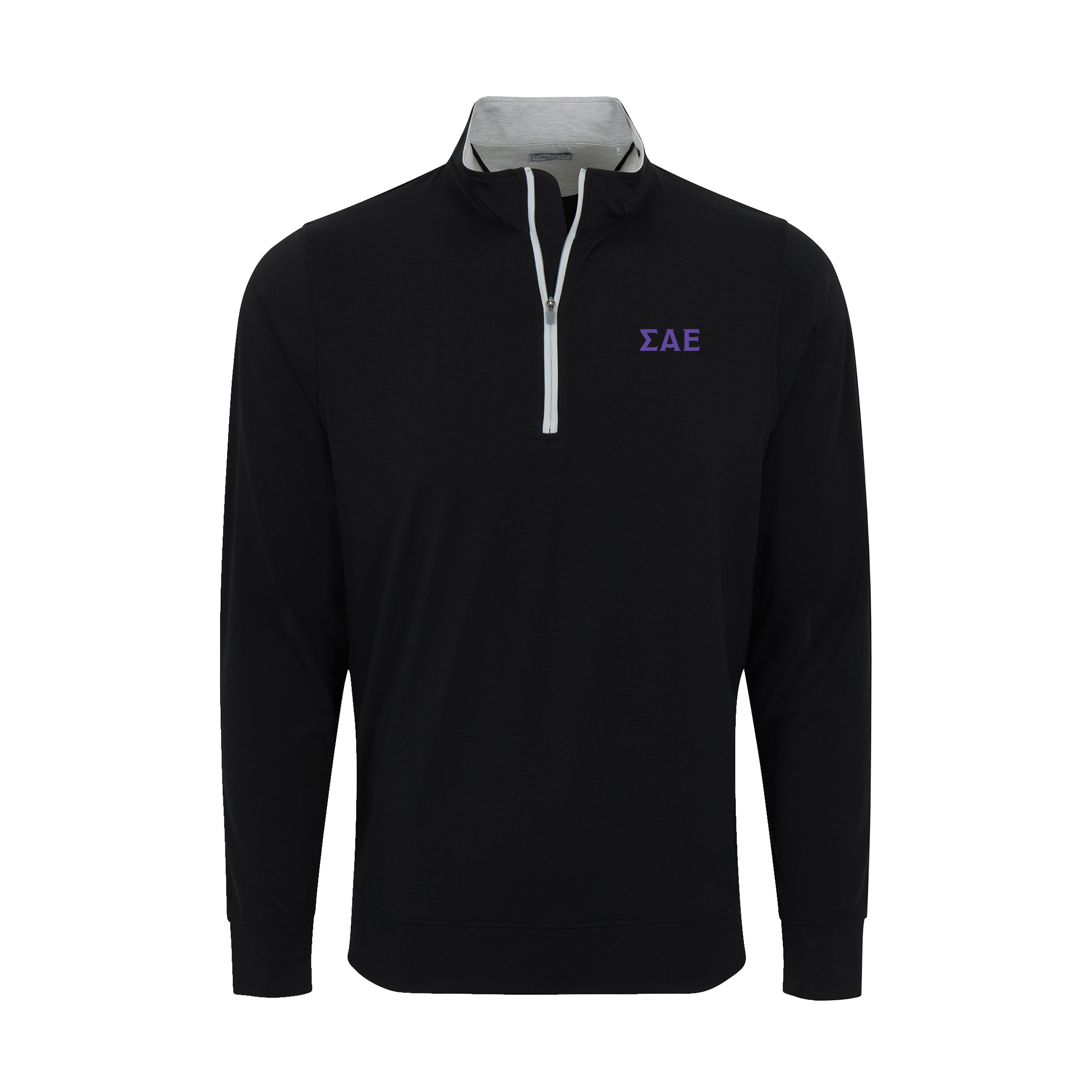 Collars & Co. Sigma Alpha Epsilon DriRelease® Performance Pullover Black with Light Grey Trim
