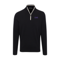 Collars & Co. Sigma Alpha Epsilon Black with White Trim Luxury Touch Cotton and Cashmere Quarter Zip Sweater