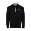 Collars & Co. Sigma Alpha Mu Heather Cloud Cotton Quarter Zip Pullover Black with Light Grey Trim