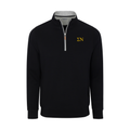 Collars & Co. Sigma Nu Heather Cloud Cotton Quarter Zip Pullover Black with Light Grey Trim