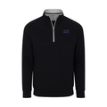 Collars & Co. Sigma Pi Heather Cloud Cotton Quarter Zip Pullover Black with Light Grey Trim
