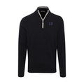 Collars & Co. Sigma Pi Black with White Trim Luxury Touch Cotton and Cashmere Quarter Zip Sweater