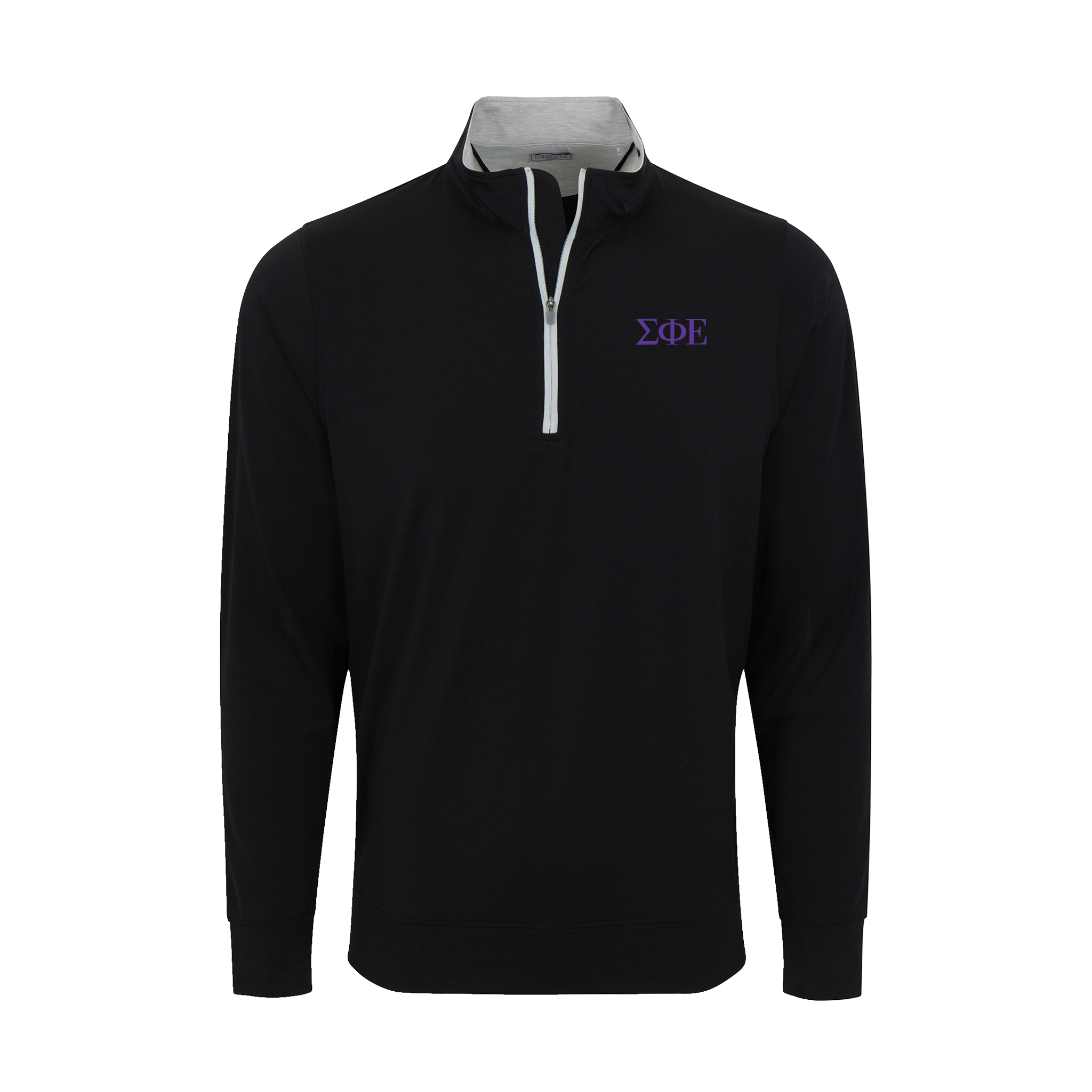 Collars & Co. Sigma Phi Epsilon DriRelease® Performance Pullover Black with Light Grey Trim