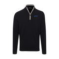 Collars & Co. Sigma Tau Gamma Black with White Trim Luxury Touch Cotton and Cashmere Quarter Zip Sweater