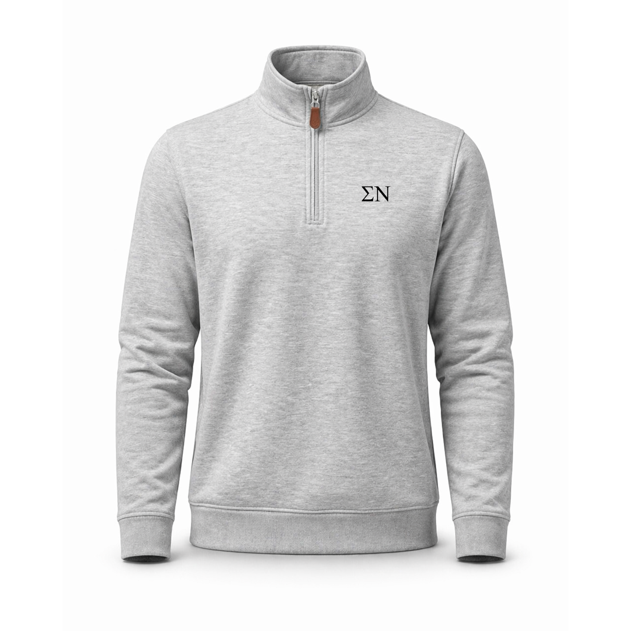 Collars & Co. Sigma Nu Heather Cloud Cotton Quarter Zip Pullover Light Grey