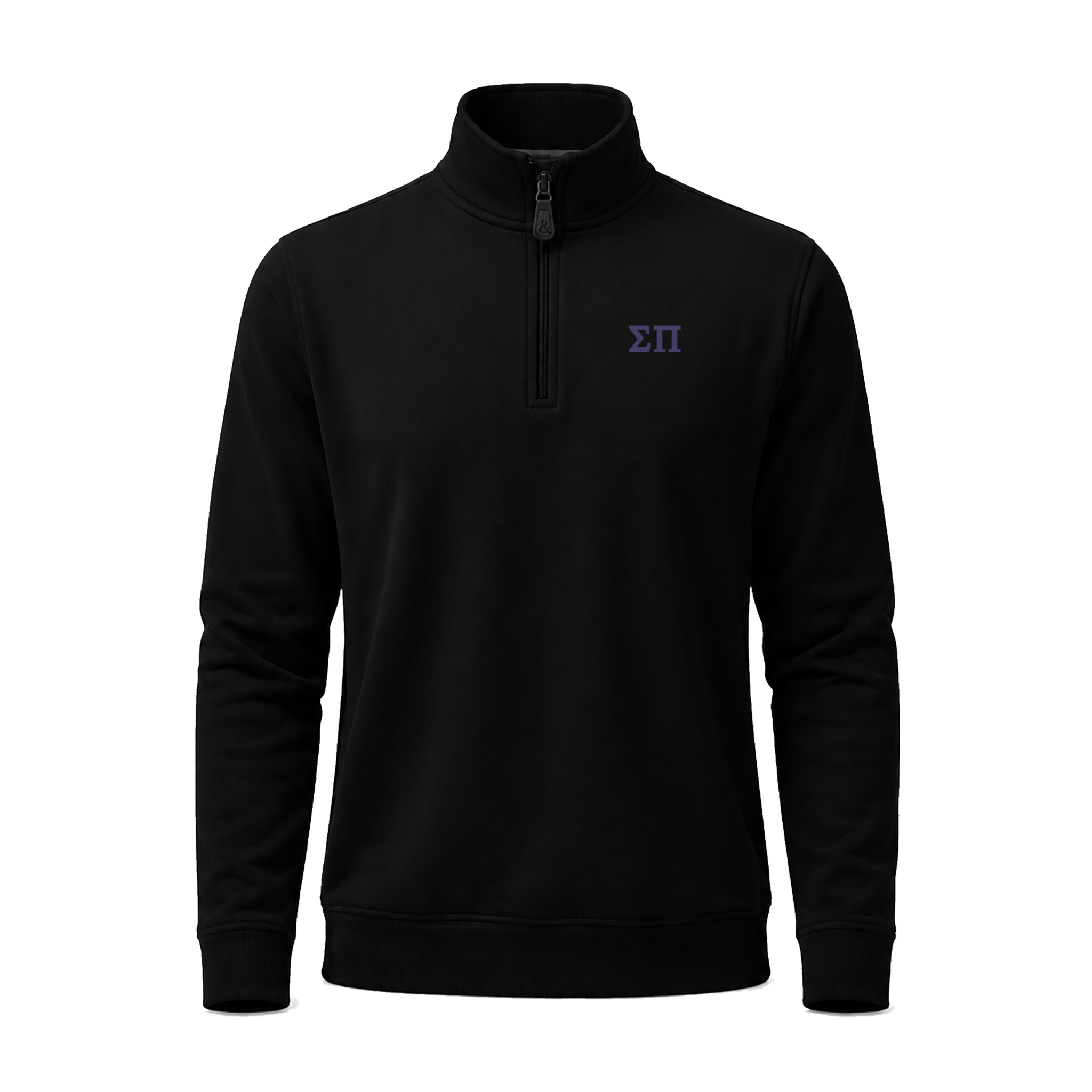 Collars & Co. Sigma Pi Cloud Cotton Quarter Zip Pullover Black