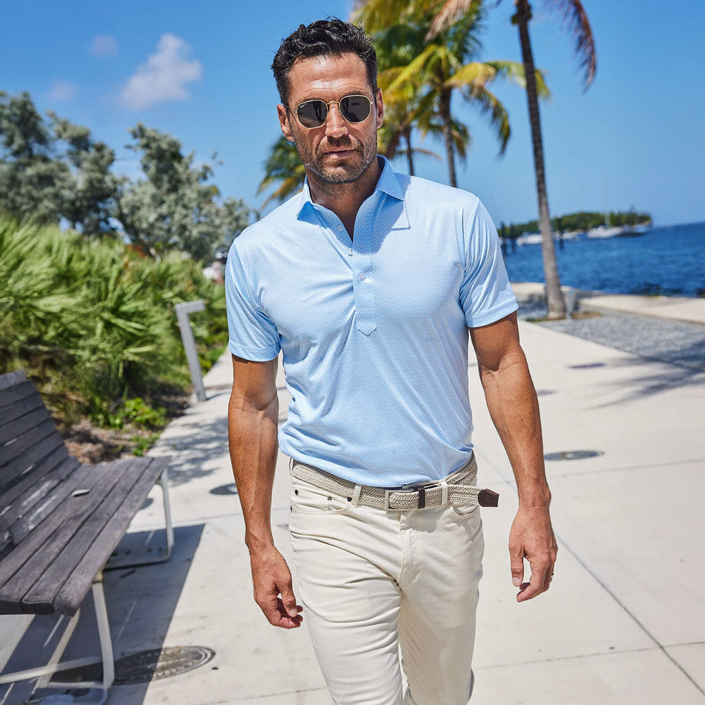 Semi-Spread Collar Polo Vantage Sky Blue Relaxed