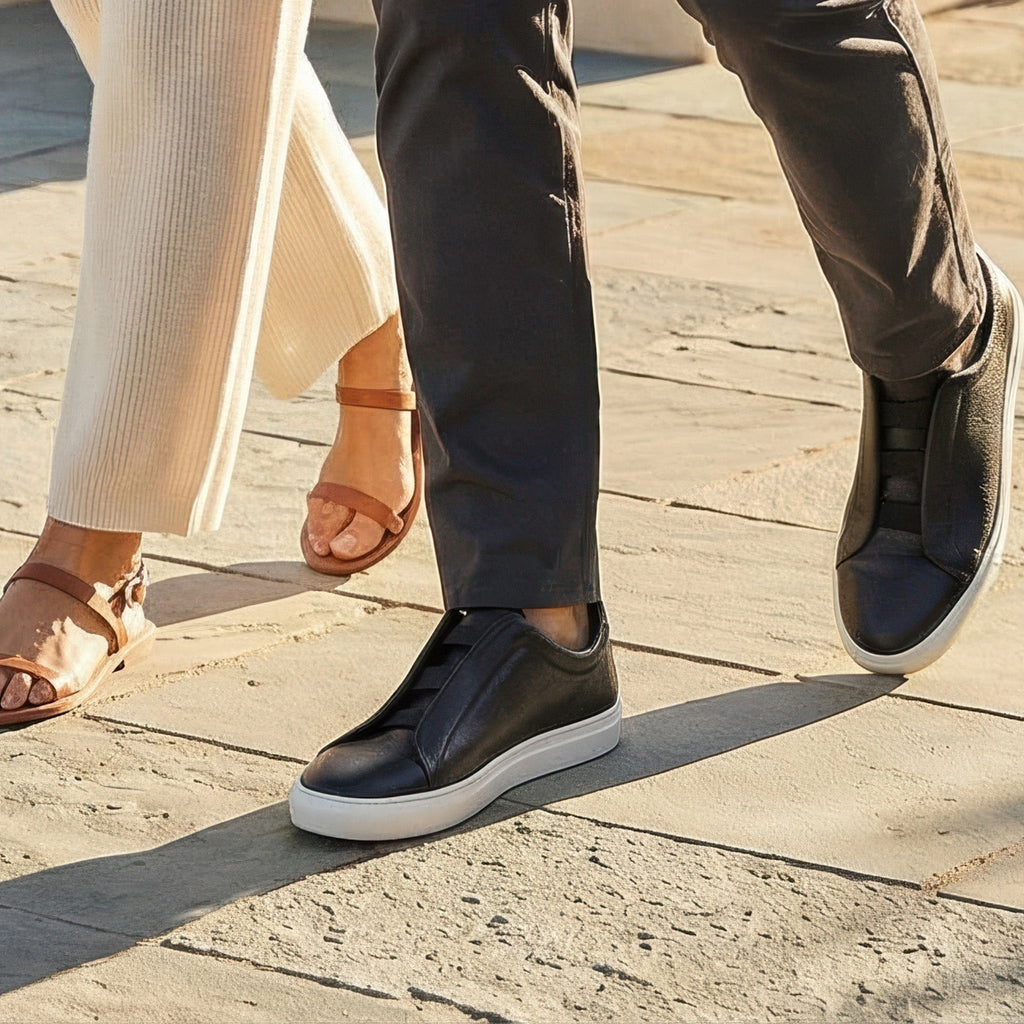 Sorrento Sneaker Black Pebble Grain