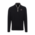 South Carolina Black with White Trim Luxury Touch Cotton and Cashmere Quarter Zip Sweater