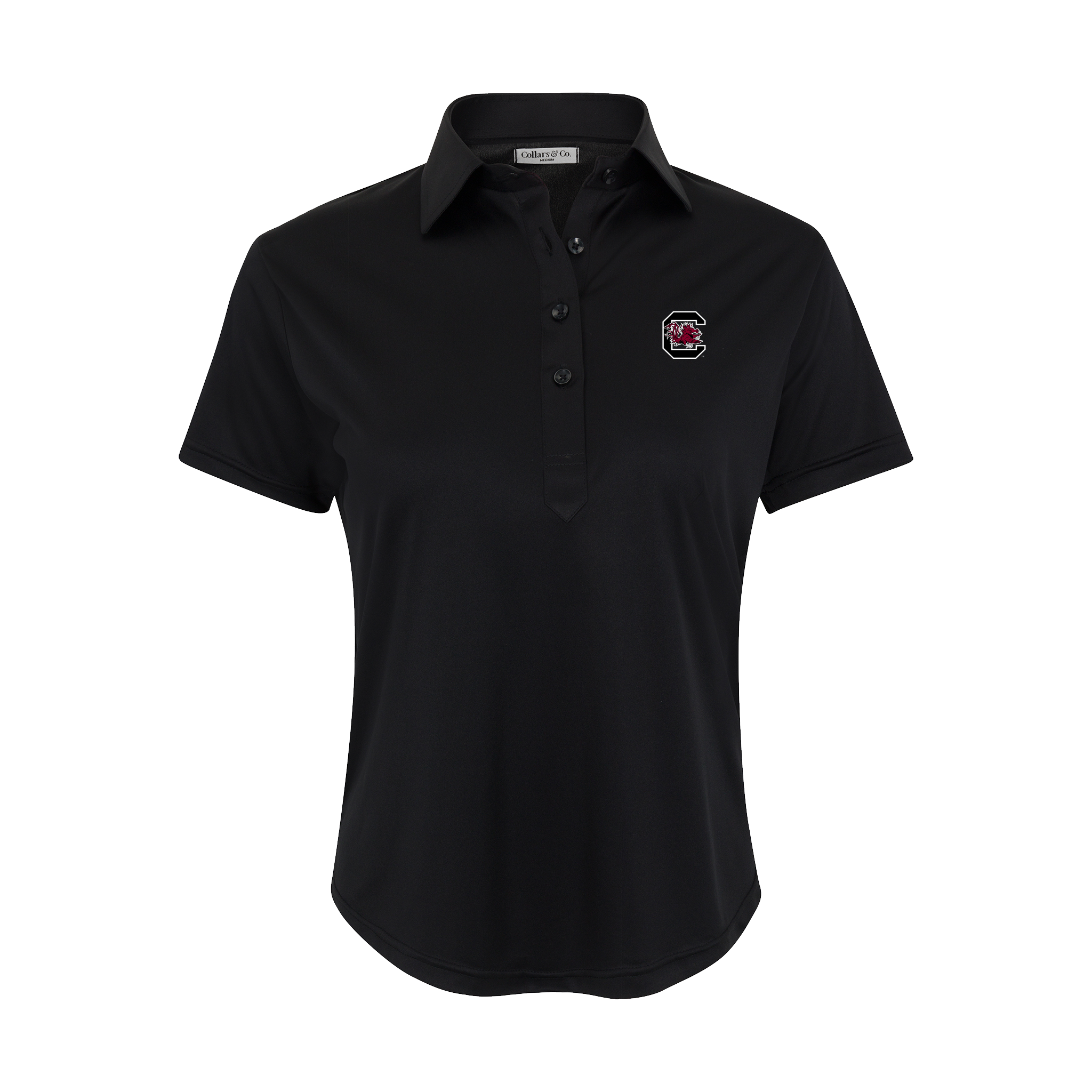 South Carolina Women's Cap Sleeve Semi Spread Polo Black