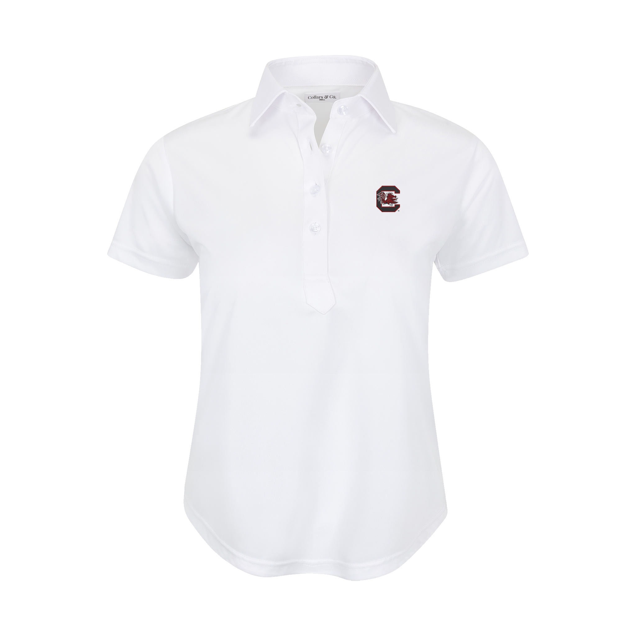 South Carolina Women's Cap Sleeve Semi Spread Polo White