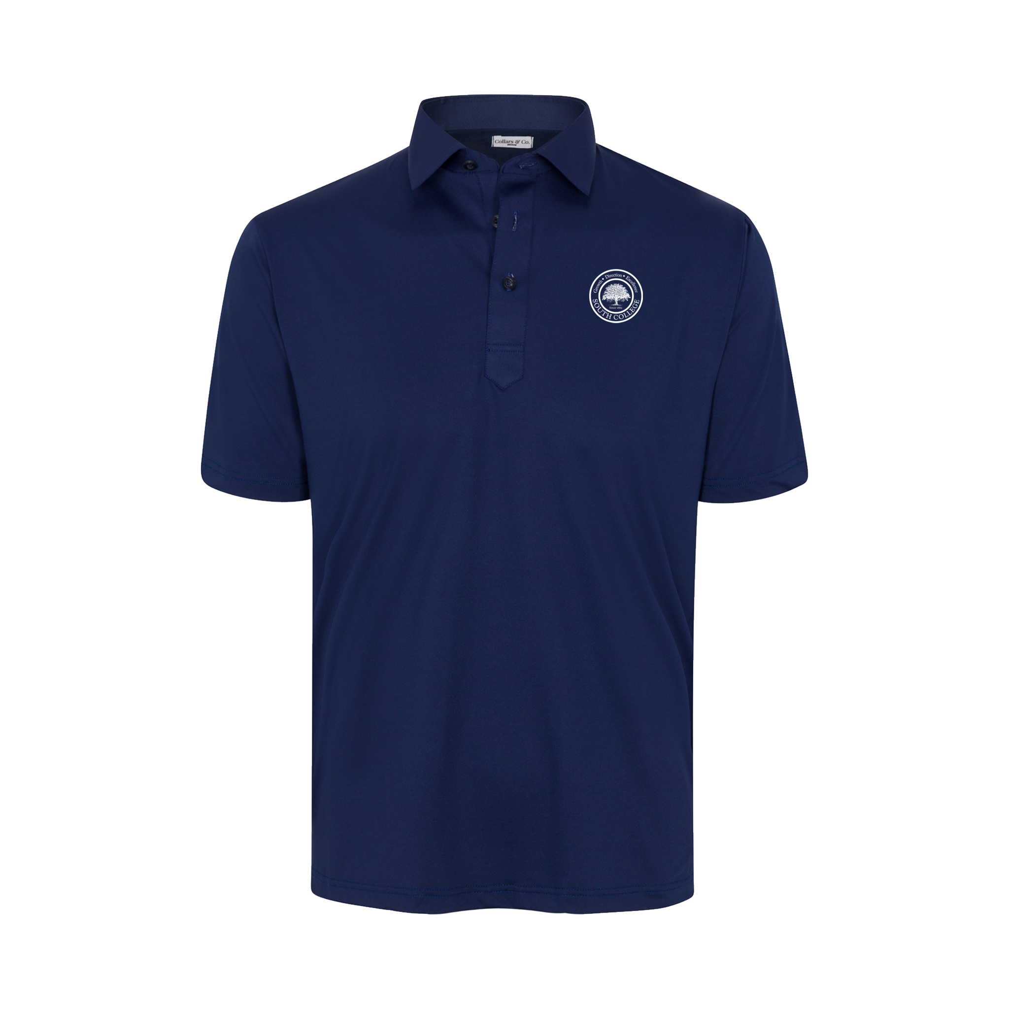South College Semi-Spread Collar Polo Navy