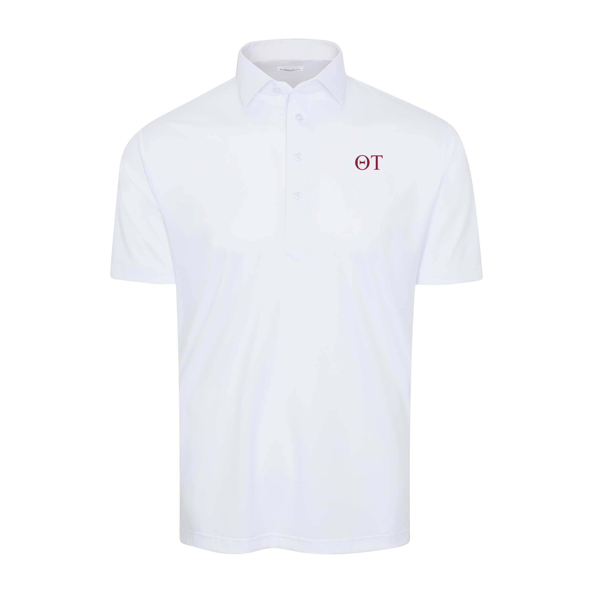Collars & Co. Theta Tau Semi-Spread Collar Polo White