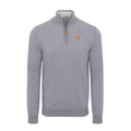 Tennessee Grey Melange Cashmere Touch Australian Merino Quarter Zip Sweater
