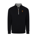 Tennessee Heather Cloud Cotton Quarter Zip Pullover Black with Light Grey Trim