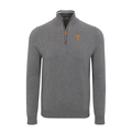 Tennessee Grey with Grey Trim Luxury Touch Cotton and Cashmere Quarter Zip Sweater