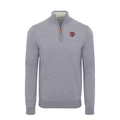 Texas A&M Grey Melange Cashmere Touch Australian Merino Quarter Zip Sweater