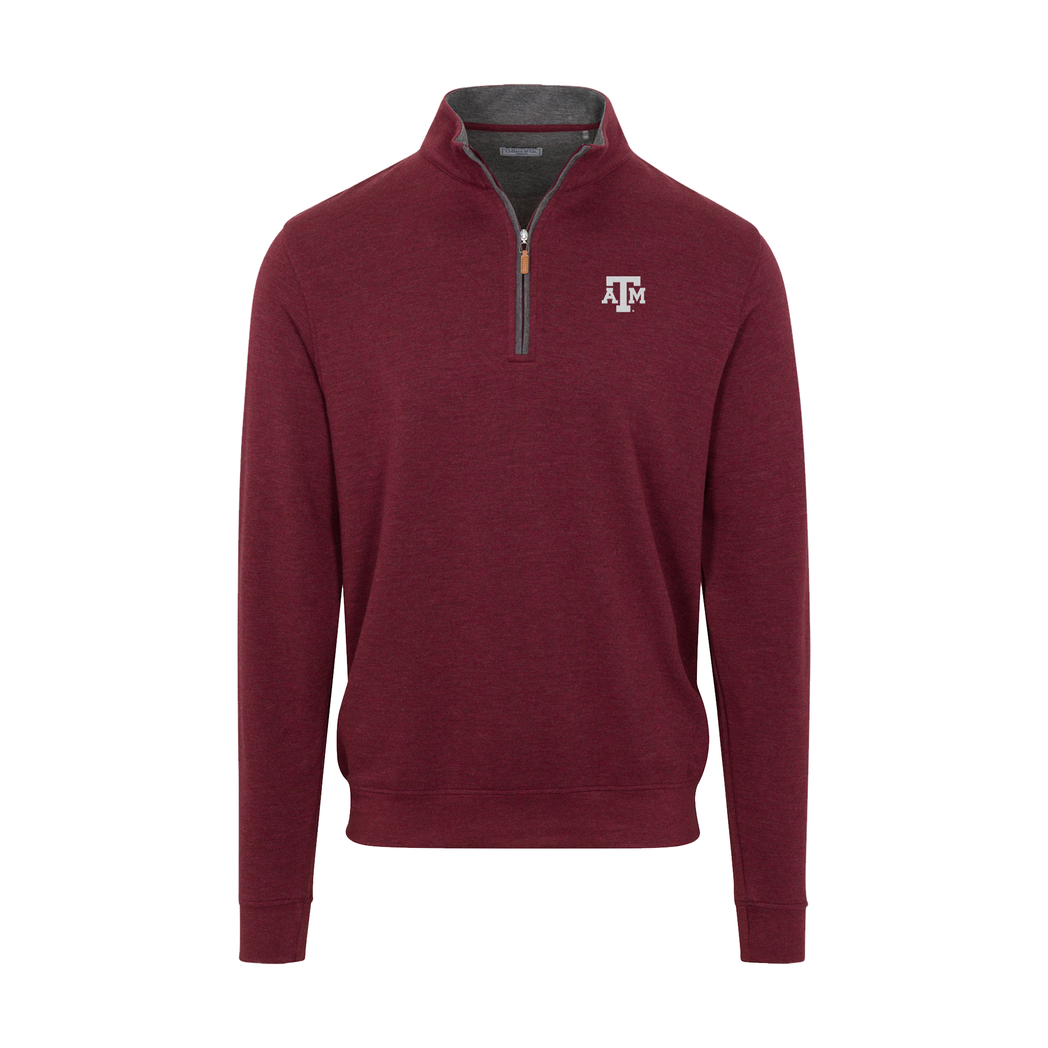 Texas A&M Merlot Heather Cloud Cotton Quarter Zip Pullover