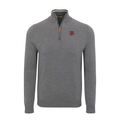 Texas A&M Grey with Grey Trim Luxury Touch Cotton and Cashmere Quarter Zip Sweater