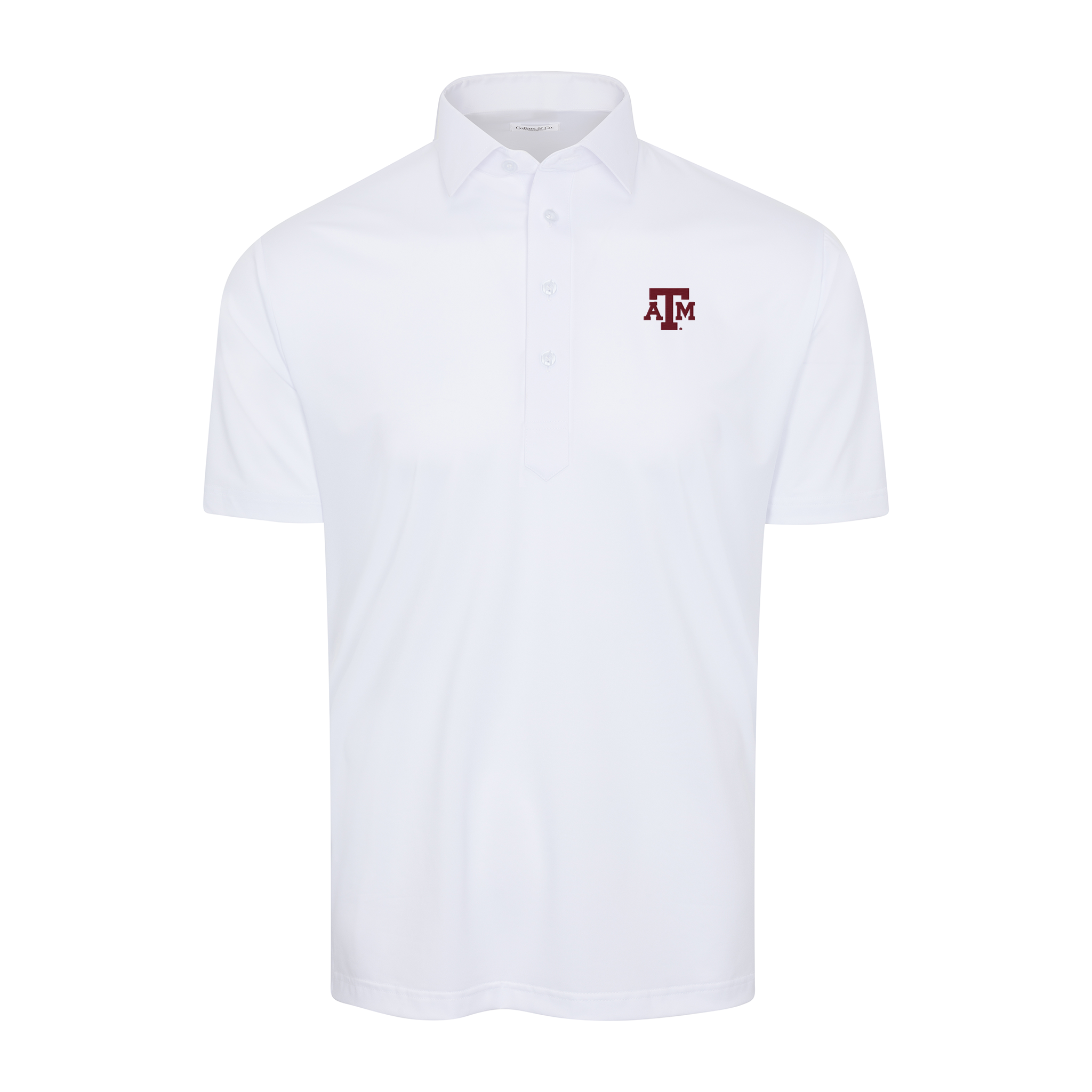 Texas A&M Semi-Spread Collar Polo White