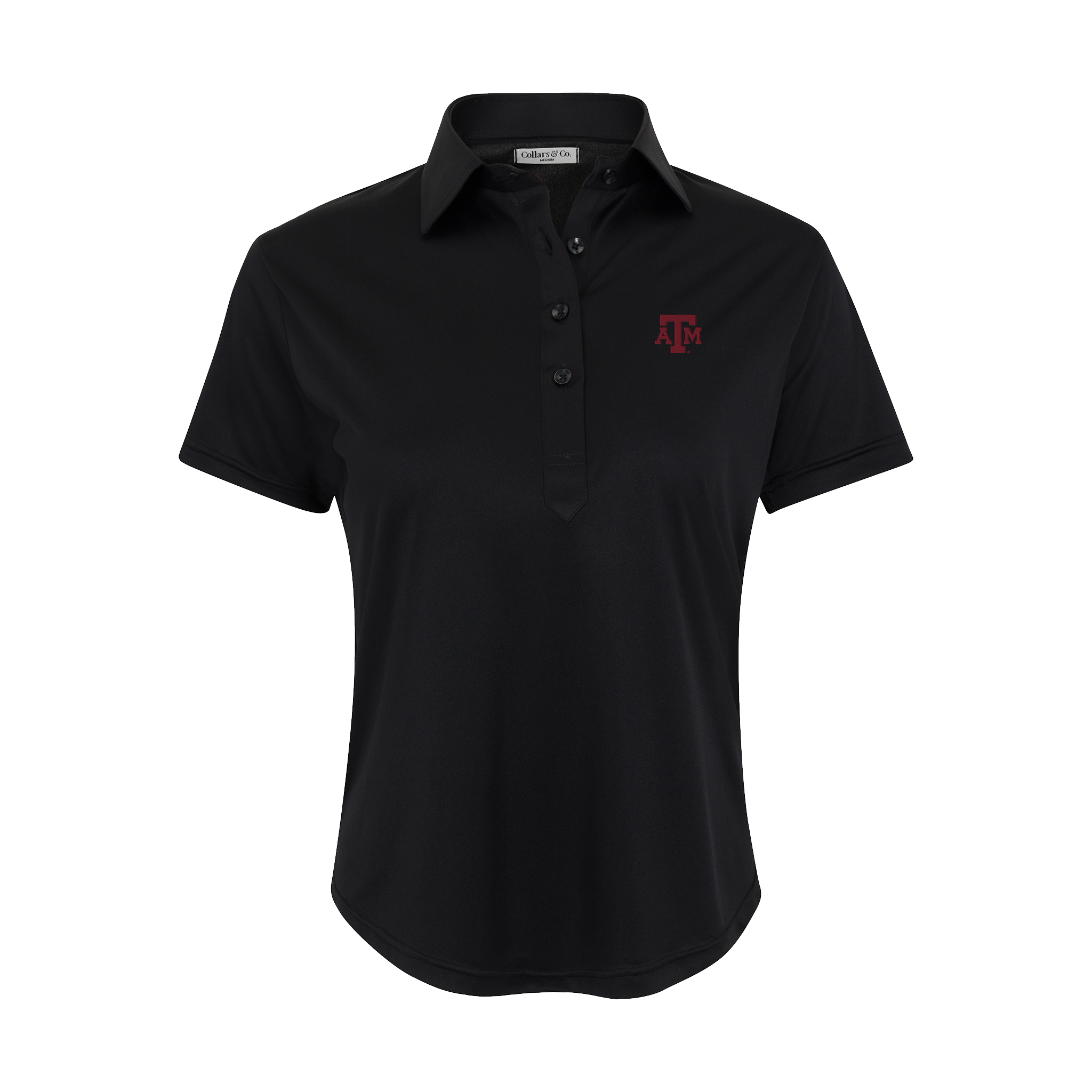 Texas A&M Women's Cap Sleeve Semi Spread Polo Black