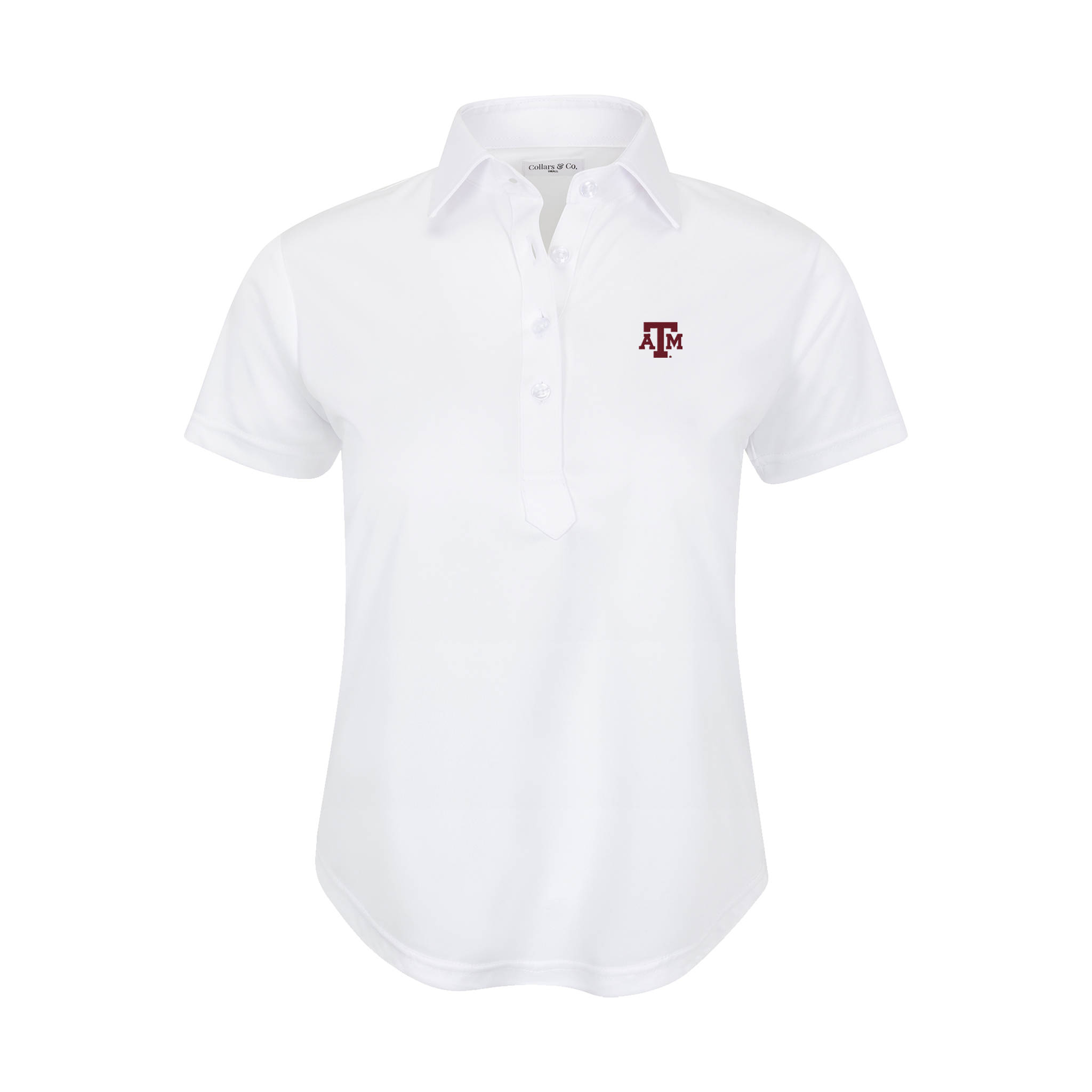 Texas A&M Women's Cap Sleeve Semi Spread Polo White