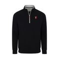 Texas Tech Heather Cloud Cotton Quarter Zip Pullover Black with Light Grey Trim