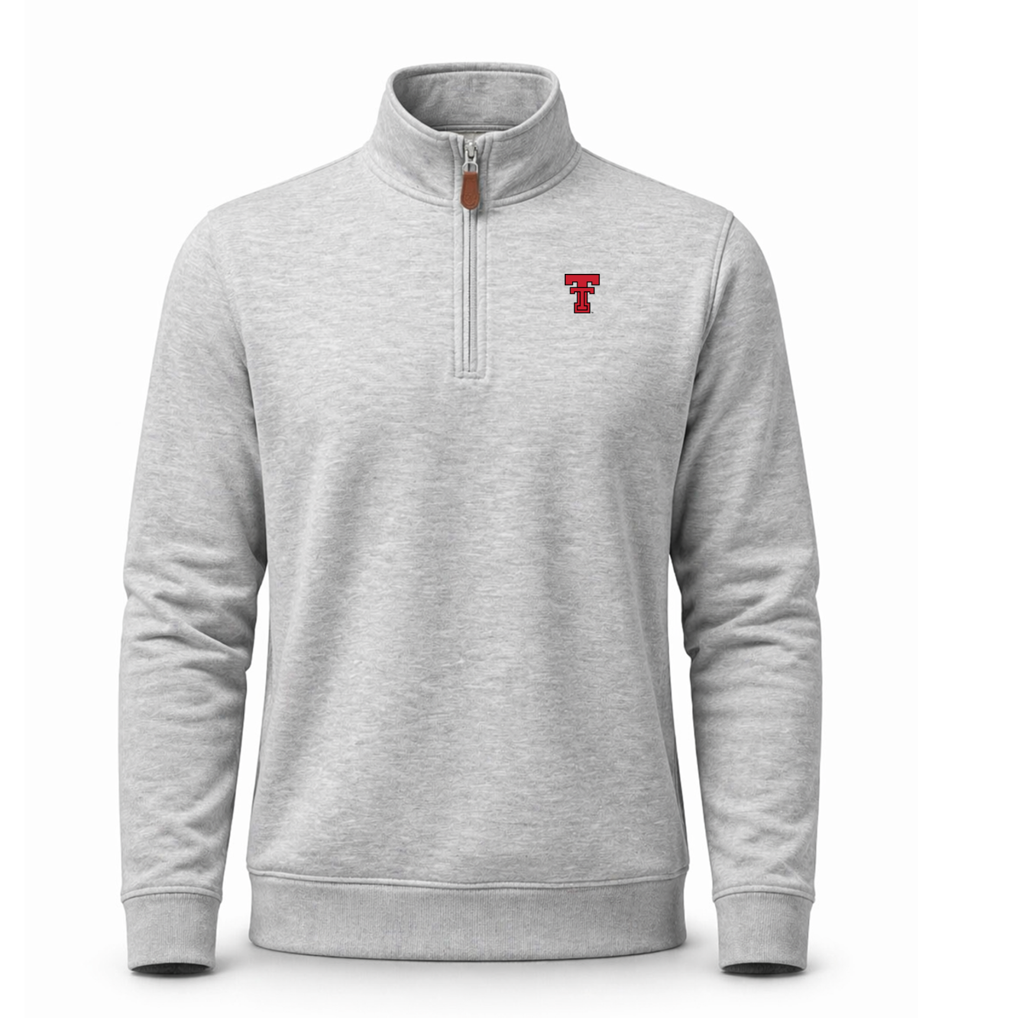 Texas Tech Heather Cloud Cotton Quarter Zip Pullover Light Grey