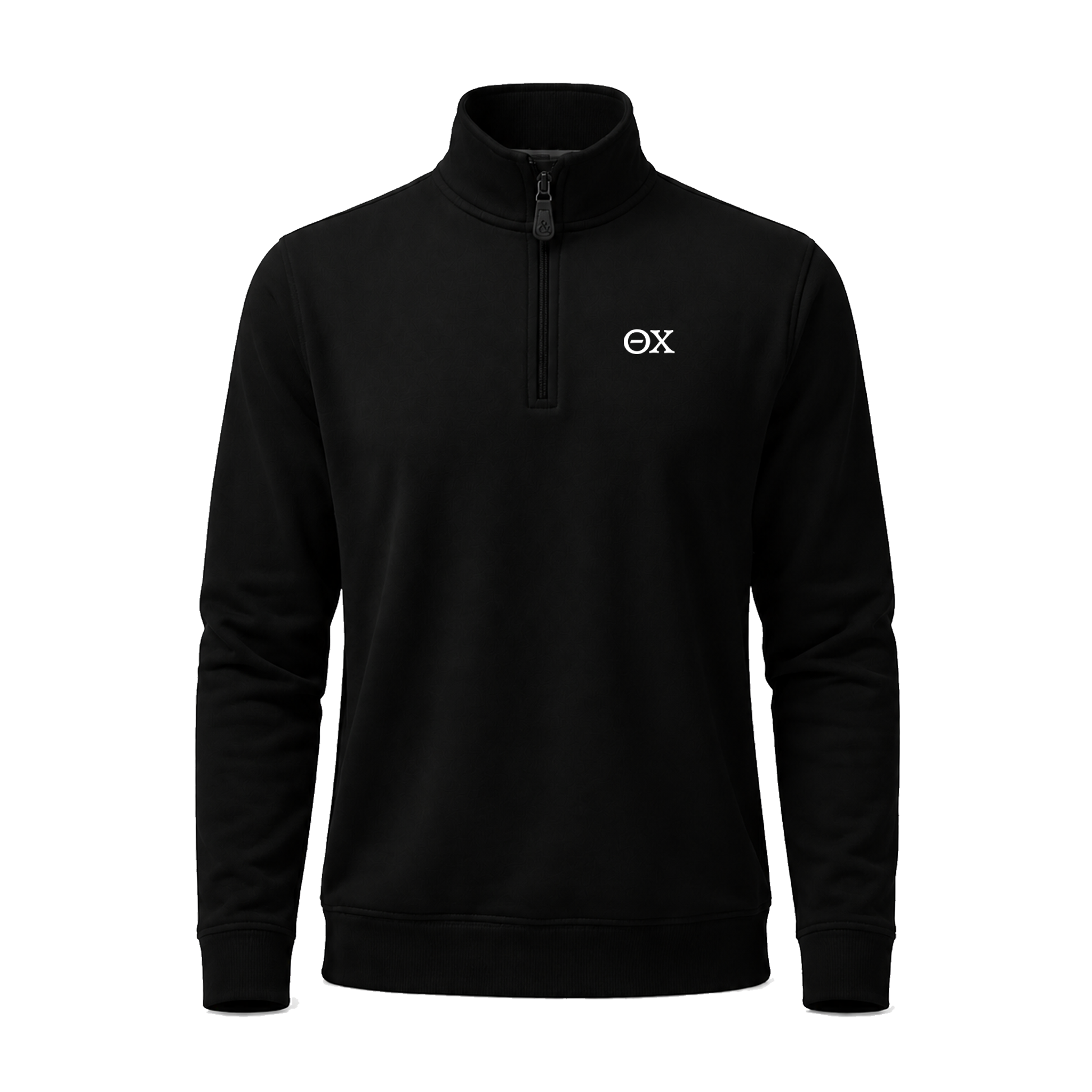 Collars & Co. Theta Chi Cloud Cotton Quarter Zip Pullover Black