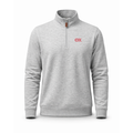 Collars & Co. Theta Chi Heather Cloud Cotton Quarter Zip Pullover Light Grey