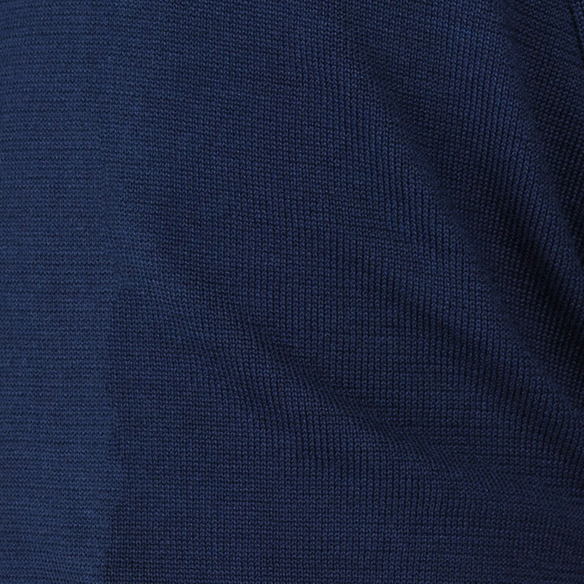 The Maranello Mid-Weight Cotton & Silk Polo Navy - Buttonless