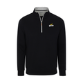 Toledo Heather Cloud Cotton Quarter Zip Pullover Black with Light Grey Trim
