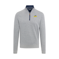 Toledo Heather Cloud Cotton Quarter Zip Pullover Light Grey with Navy Trim