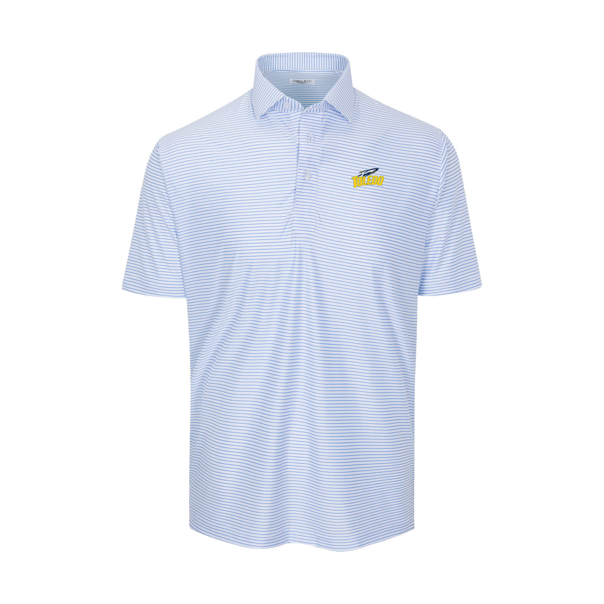 Toledo Featherweight Flex Polo Camden White with Blue Stripe